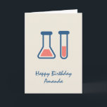 Beaker & Test Tube Scienceをテーマにした誕生日 カード<br><div class="desc">試験管とビーカーのかわいいスケッチのグリーティングカード。科学愛好家に最適。</div>
