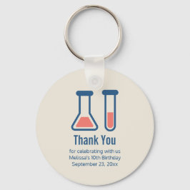 Beaker & Test Tube Scienceをテーマにした誕生日 キーホルダー