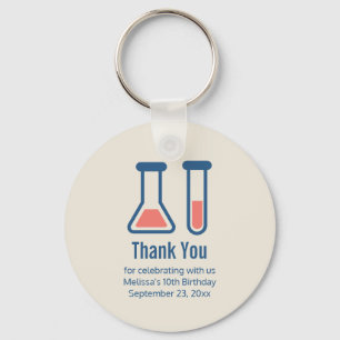 Beaker & Test Tube Scienceをテーマにした誕生日 キーホルダー