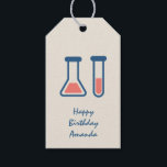 Beaker & Test Tube Scienceをテーマにした誕生日 ギフトタグ<br><div class="desc">ギフトラベルは、テストチューブとビーカーのかわいいスケッチを持つ。科学愛好家に最適。</div>