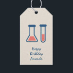 Beaker & Test Tube Scienceをテーマにした誕生日 ギフトタグ<br><div class="desc">ギフトラベルは、テストチューブとビーカーのかわいいスケッチを持つ。科学愛好家に最適。</div>