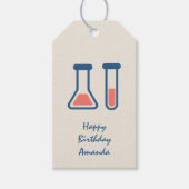 Beaker & Test Tube Scienceをテーマにした誕生日 ギフトタグ (正面)