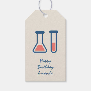 Beaker & Test Tube Scienceをテーマにした誕生日 ギフトタグ