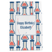 Beaker & Test Tube Scienceをテーマにした誕生日 ミディアムペーパーバッグ (正面)