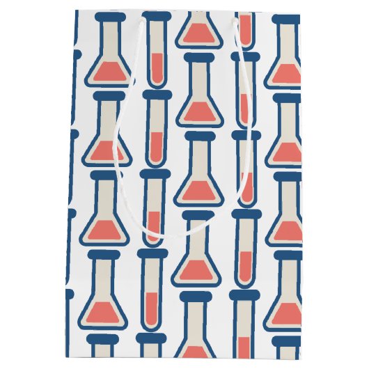 Beaker & Test Tube Scienceをテーマにした誕生日 ミディアムペーパーバッグ (裏面)