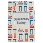 Beaker & Test Tube Scienceをテーマにした誕生日 ミディアムペーパーバッグ (正面)