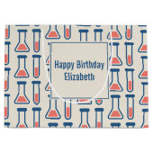 Beaker & Test Tube Scienceをテーマにした誕生日 ラージペーパーバッグ (正面)