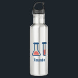 Beaker & Test Tube Scienceテーマ ウォーターボトル<br><div class="desc">試験管とビーカーの可愛いスケッチを持つウォーターボトル。科学タイプに最適。</div>