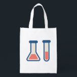 Beaker & Test Tube Scienceテーマ エコバッグ<br><div class="desc">試験管とビーカーのかわいいスケッチの食料品トート。科学タイプに最適。</div>