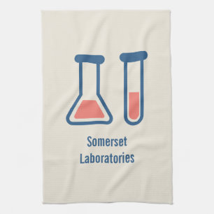 Beaker & Test Tube Scienceテーマ キッチンタオル