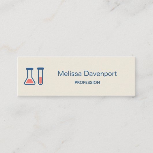 Beaker & Test Tube Scienceテーマ スキニー名刺 (正面)