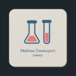 Beaker & Test Tube Scienceテーマ スクエア名刺<br><div class="desc">テストチューブとビーカーの可愛いスケッチを持つ名刺。科学タイプに最適。</div>