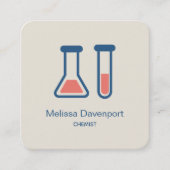 Beaker & Test Tube Scienceテーマ スクエア名刺 (正面)