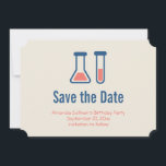 Beaker & Test Tube Scienceテーマ セーブザデート<br><div class="desc">テストチューブとビーカーの可愛いスケッチで日付カードを保存する。科学愛好家に最適。</div>
