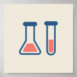 Beaker & Test Tube Scienceテーマ ポスター<br><div class="desc">試験管とビーカーのかわいいスケッチのポスター。科学タイプに最適。</div>