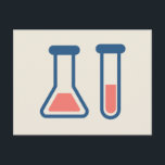 Beaker & Test Tube Scienceテーマ ポストカード<br><div class="desc">試験管とビーカーの可愛いスケッチ付きのハガキ。科学タイプに最適。</div>