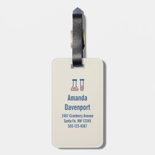 Beaker & Test Tube Scienceテーマ ラゲッジタグ (裏面縦)