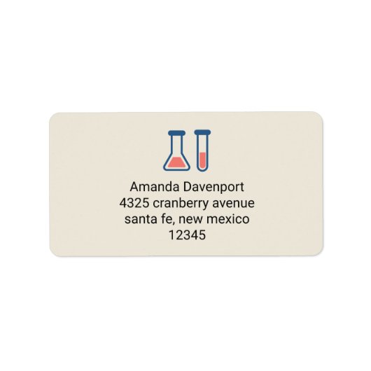 Beaker & Test Tube Scienceテーマ ラベル (正面)