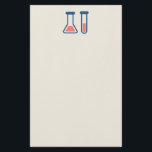 Beaker & Test Tube Scienceテーマ 便箋<br><div class="desc">試験管とビーカーのかわいいスケッチを持つ文房具紙。科学タイプに最適。</div>