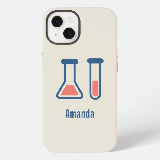 Beaker & Test Tube Scienceテーマ iPhoneケース (裏面)
