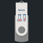 Beaker & Test Tube Scienceテーマ USBフラッシュドライブ<br><div class="desc">テストチューブとビーカーの可愛いスケッチとUSBドライブ。科学タイプに最適。</div>