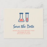 Beaker & Test Tube Science Themed Save the Date インビテーションポストカード<br><div class="desc">テストチューブとビーカーの可愛いスケッチで日付はがきを保存する。科学をテーマにしたイベントに最適</div>