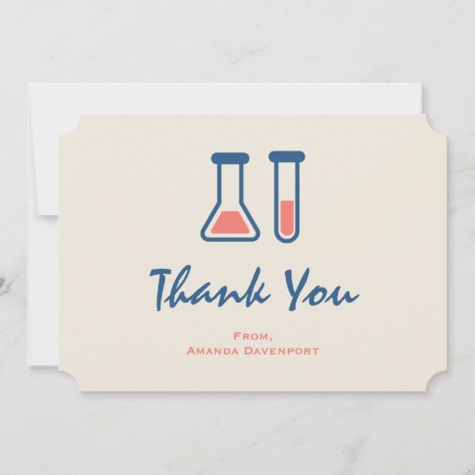 Beaker & Test Tube Science Themed Thank You サンキューカード (正面)