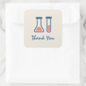 Beaker & Test Tube Science Themed Thank You スクエアシール (バッグ)