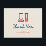 Beaker & Test Tube Science Themed Thank You ポストカード<br><div class="desc">テストチューブとビーカーの可愛いスケッチでハガキありがとう。科学愛好家に最適。</div>