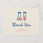 Beaker & Test Tube Science Themed Thank You ポストカード<br><div class="desc">テストチューブとビーカーの可愛いスケッチでハガキありがとう。科学愛好家に最適。</div>