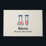 Beaker & Test Tube Science Themed Welcome ドアマット<br><div class="desc">テストチューブとビーカーの可愛いスケッチとウェルカムドormat。科学タイプに最適。</div>