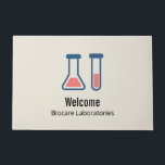 Beaker & Test Tube Science Themed Welcome ドアマット<br><div class="desc">テストチューブとビーカーの可愛いスケッチとウェルカムドormat。科学タイプに最適。</div>