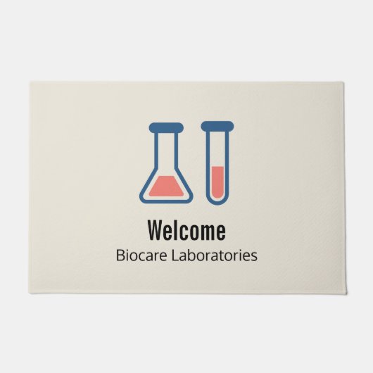 Beaker & Test Tube Science Themed Welcome ドアマット (正面)