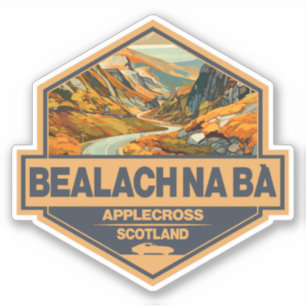 Bealach na Baスコットランド旅行アートバッジ シール