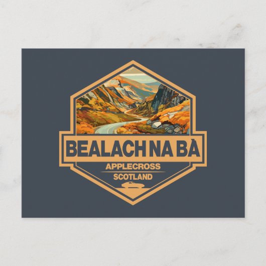 Bealach na Baスコットランド旅行アートバッジ ポストカード (正面)