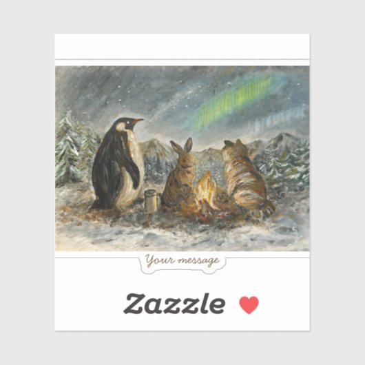 Beam Lingering Whimsical Aurora Animals Painting シール (シート)