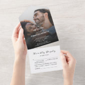 Beaming Delight Photo 結婚's オールインワン招待状 (貼ってはがせる)