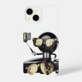 Bean and a Selfie by the Car, Bitcoin, by Natasha iPhoneケース (裏面)