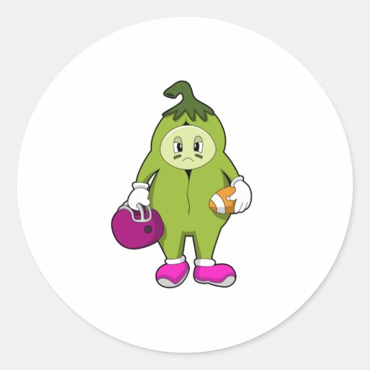 Bean at Footballスポーツ ラウンドシール (正面)