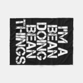 Bean Funny Surname Family Tree Birthday Reunion Gi フリースブランケット (正面(横))