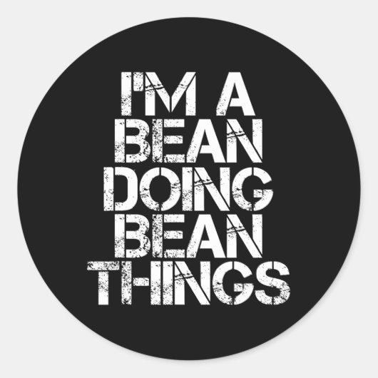 Bean Funny Surname Family Tree Birthday Reunion Gi ラウンドシール (正面)