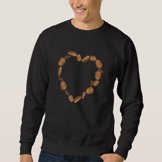 Bean Heart コーヒーとバリスタ スウェットシャツ (正面)