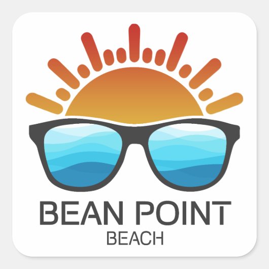 Bean Point Beach Florida Sunglasses スクエアシール (正面)
