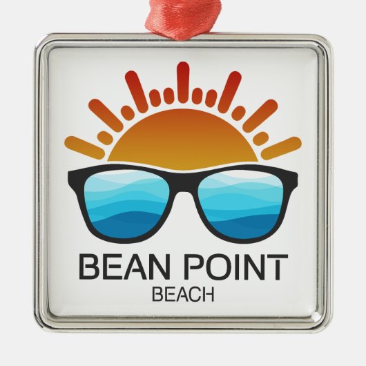 Bean Point Beach Florida Sunglasses メタルオーナメント (正面)