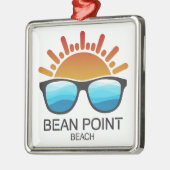 Bean Point Beach Florida Sunglasses メタルオーナメント (左)