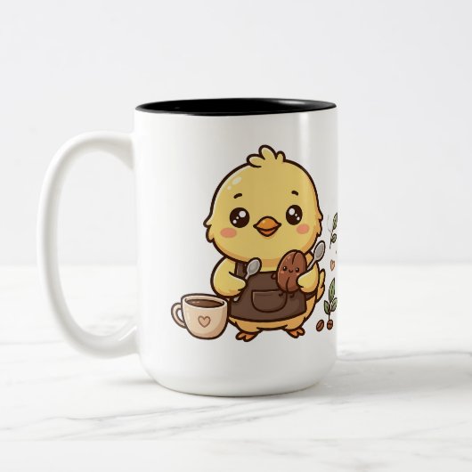 Bean Spoon Kawaii コーヒーマグ 二色 ツートーンマグカップ (左)