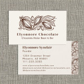 Bean to Bar Chocolate Maker Elegant Cocoa Design 名刺