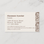 Bean to Bar Chocolate Maker Elegant Cocoa Design 名刺 (裏面)