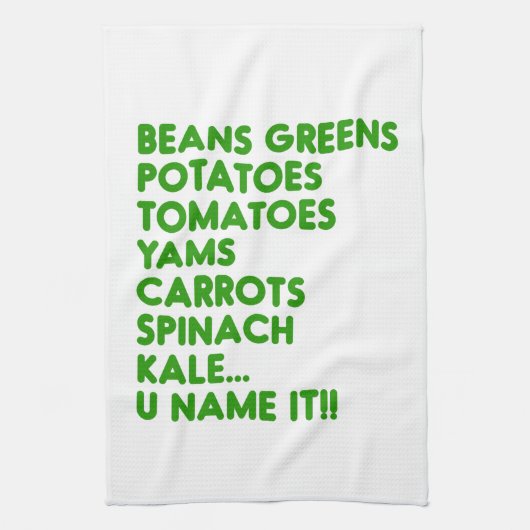 Beans GreensジャガイモU名前Itビーガン感謝祭 キッチンタオル (縦)