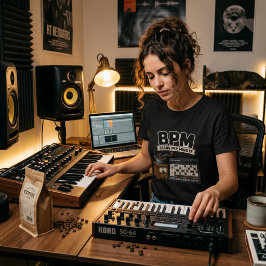 Beans Per Minute – Kaffee & Sequencer Producer  Tシャツ